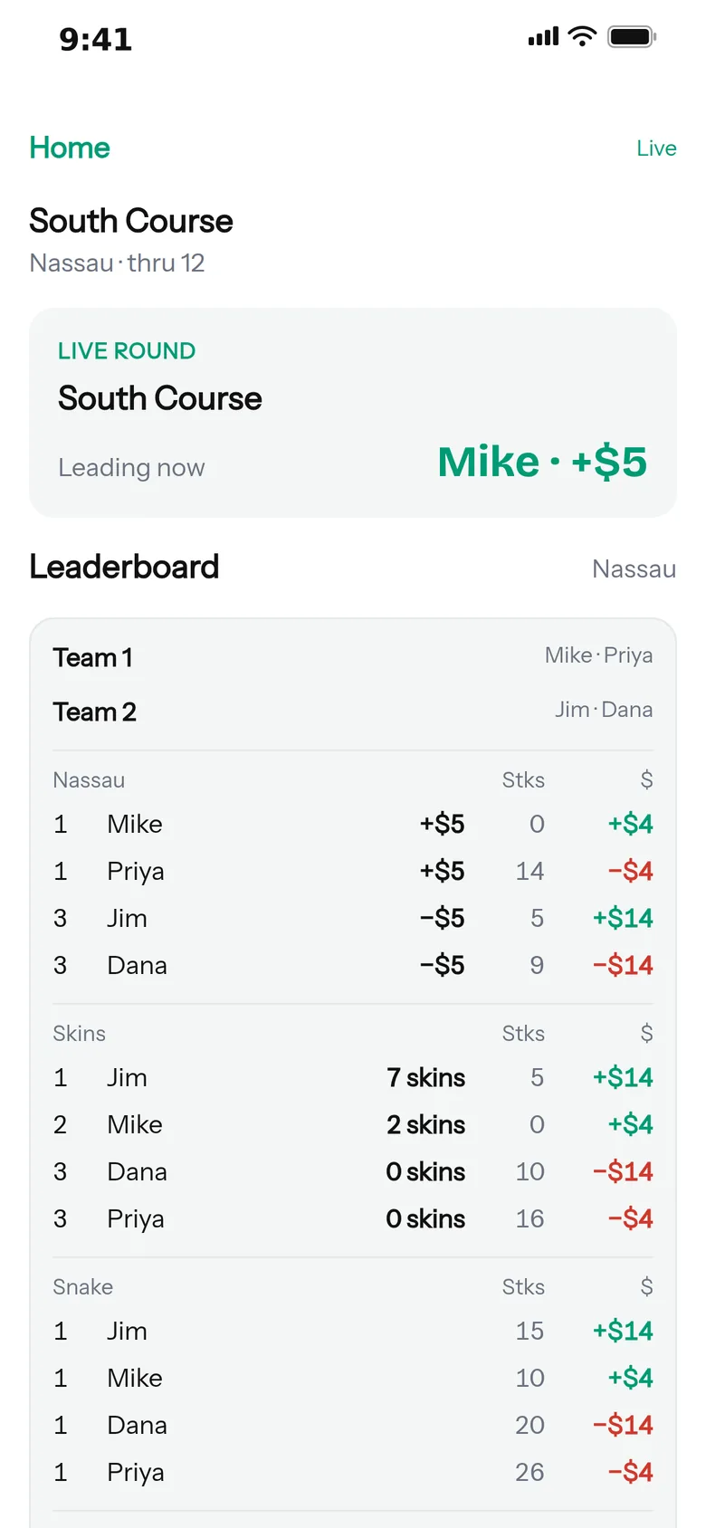 A live round followed from a link in a phone browser, showing the board mid-round.